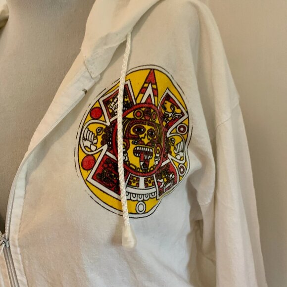 Confecciones Sol Costa Maya VTG Mexico lightweight jacket Sweatshirt Cottn Aztec - Picture 4 of 16